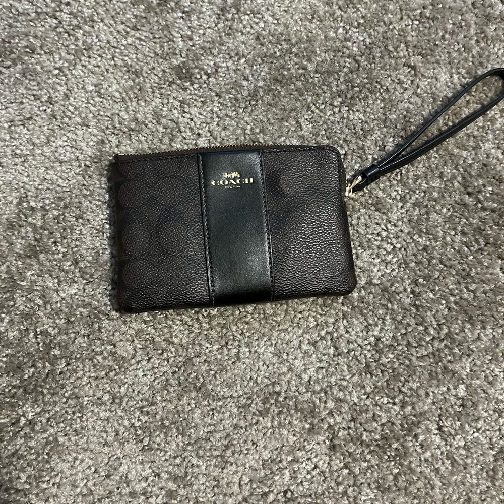 Coach Dark Brown and Black Men's Wristlet